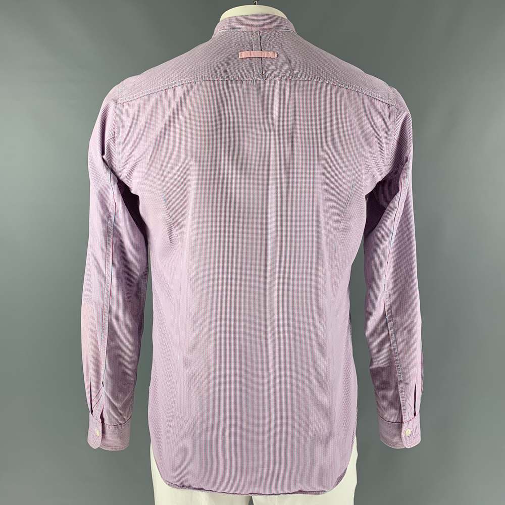 JUNYA WATANABE Pink Blue Checkered Button Down Long Sleeve Shirt - Picture 3 of 5
